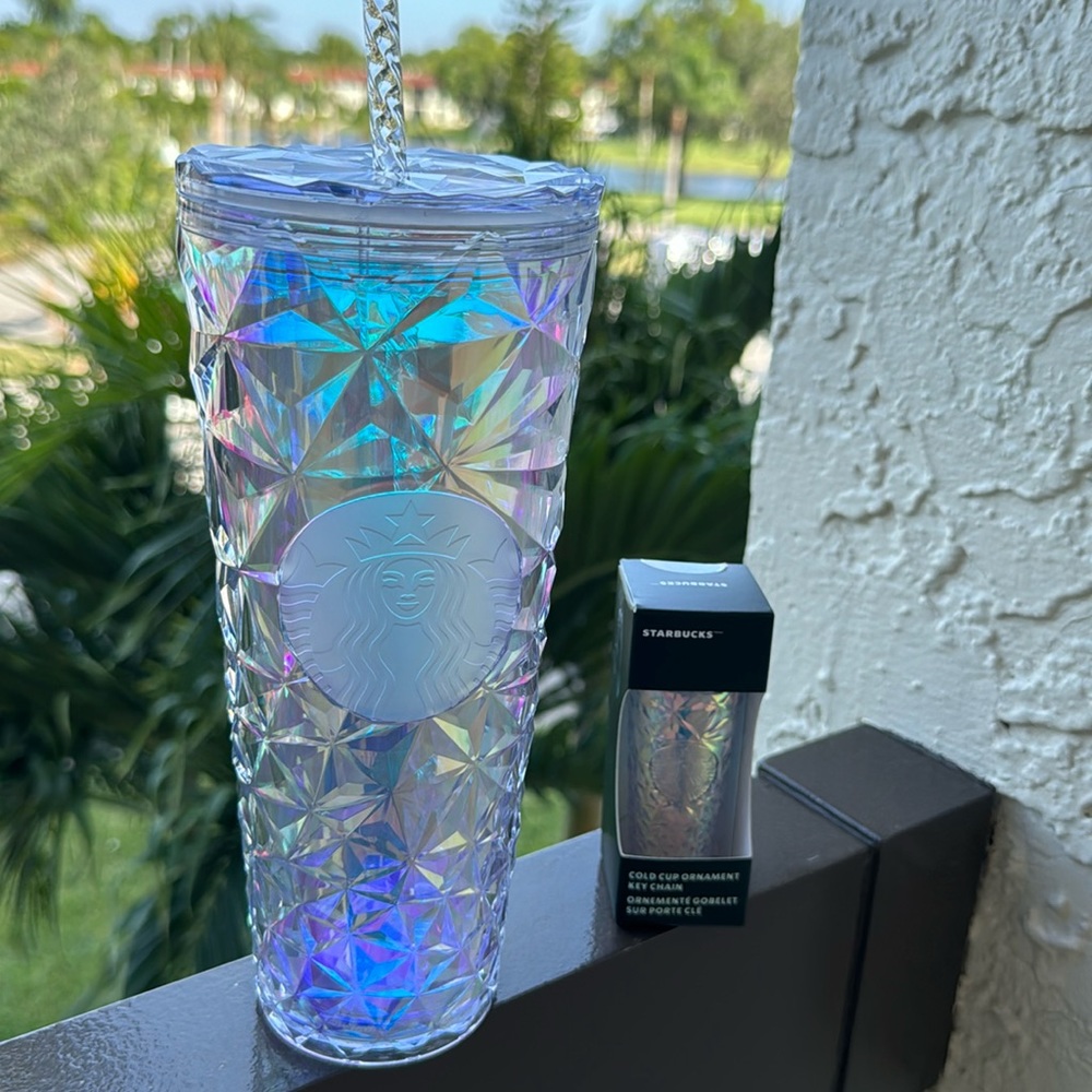 Starbucks Christmas Holiday 2023 Diamond Prism Crystal Tumbler/keychain